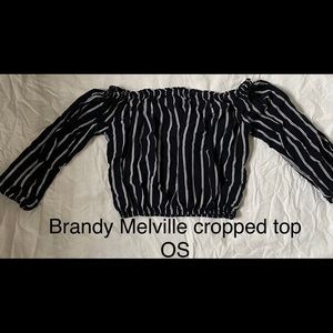Brandy Melville cropped long sleeve blouse
